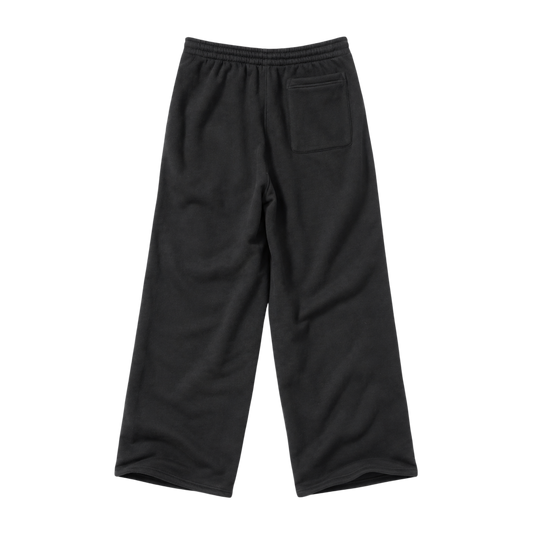 TruSelf TS Sweatpants in Black - fleece sweatpants, back view