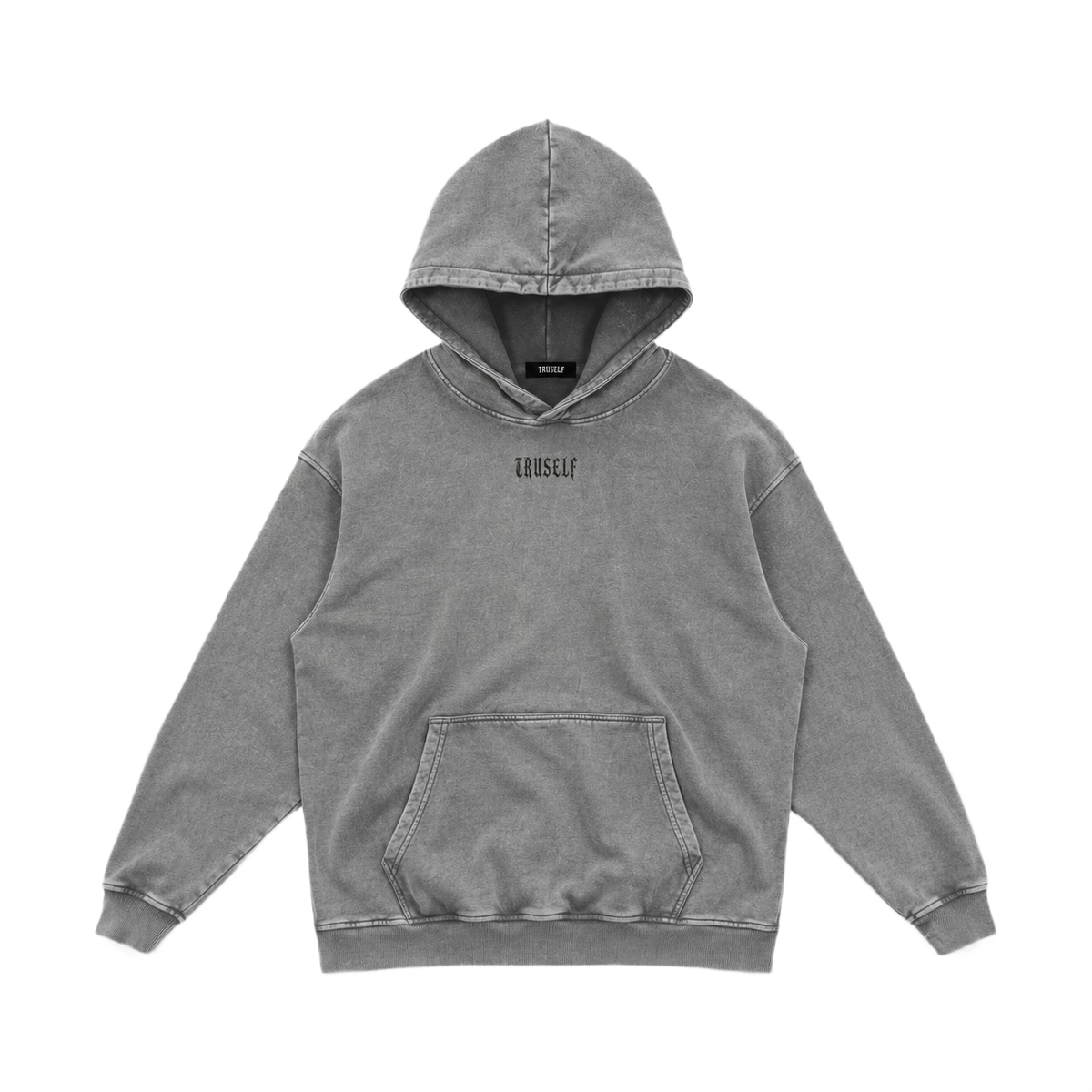 TruSelf Archive Hoodie in Light Gray - Archive Series back graphic, rear view