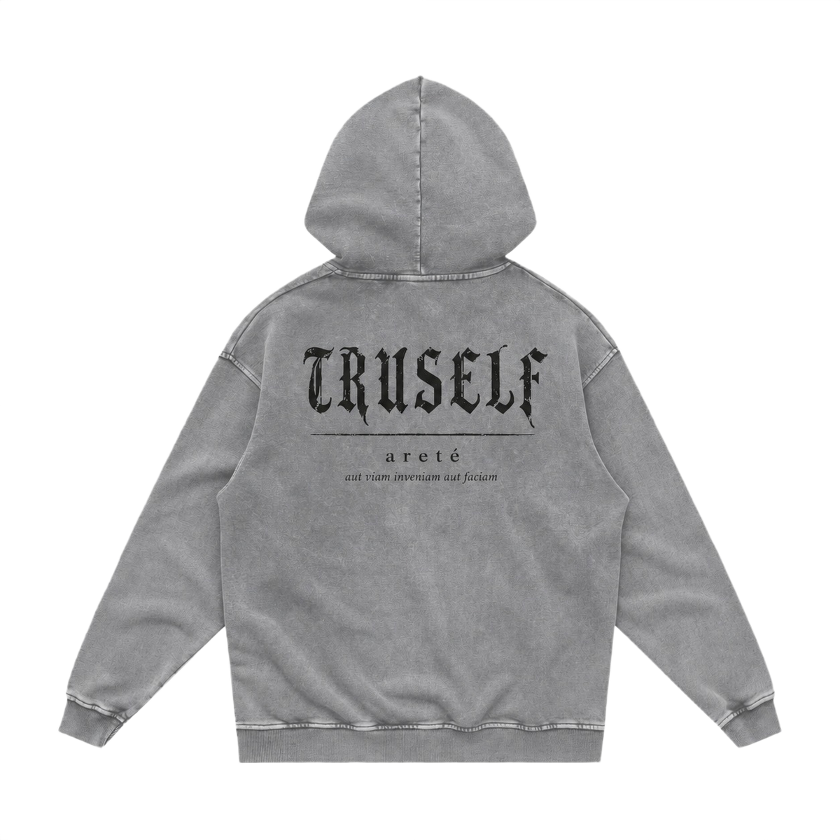 TruSelf Archive Hoodie in Light Gray - Archive Series heavyweight fleece hoodie, front view