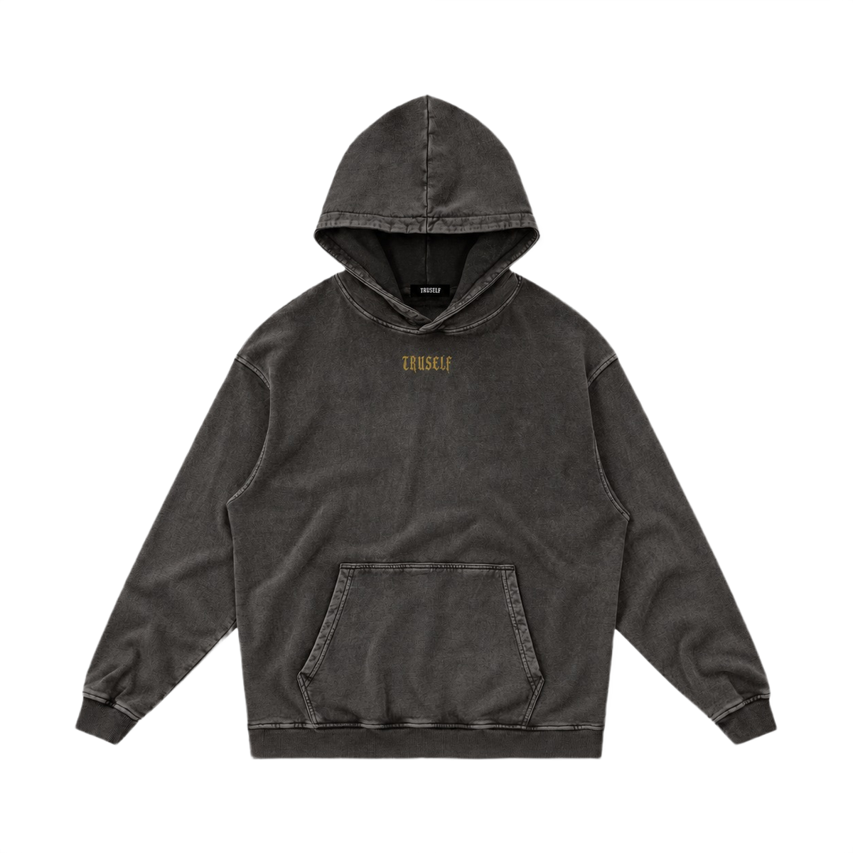 TruSelf Archive Hoodie in Dark Gray - Archive Series back graphic, rear view