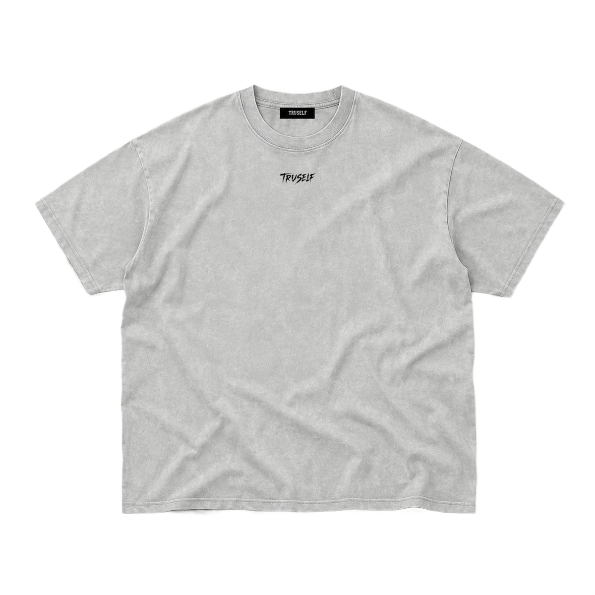 TruSelf Apollo Tee in Light Gray - Archive Series heavyweight cotton tee, front view