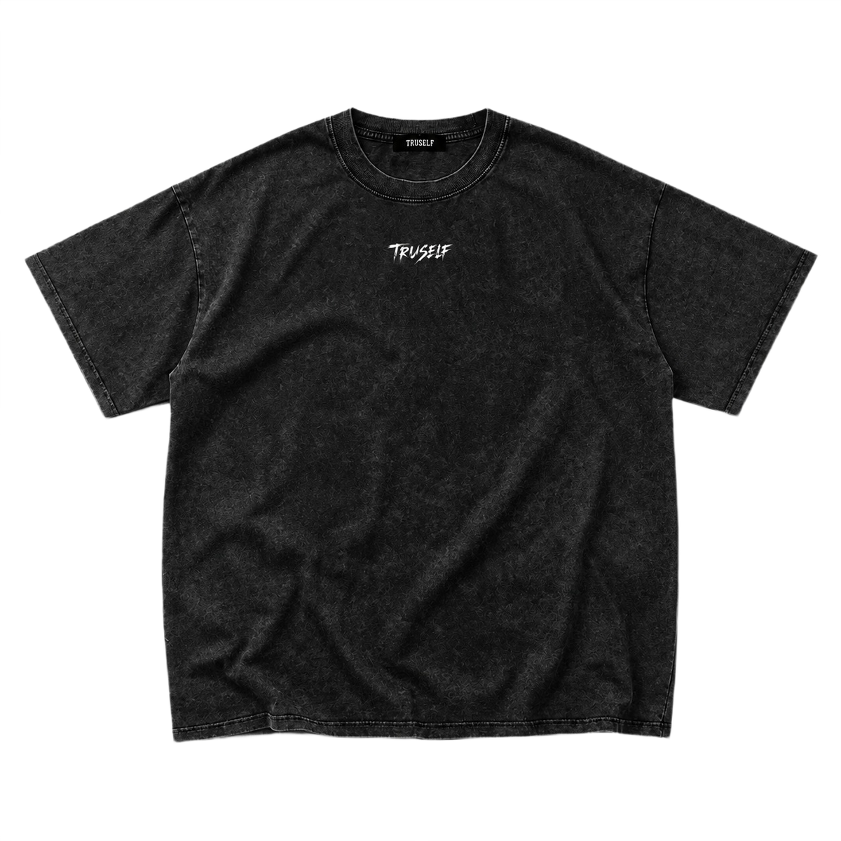 TruSelf Apollo Tee in Black - Archive Series heavyweight cotton tee, front view