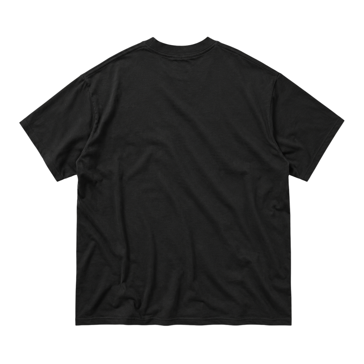 TruSelf Essential Tee in Black - heavyweight cotton tee, back view
